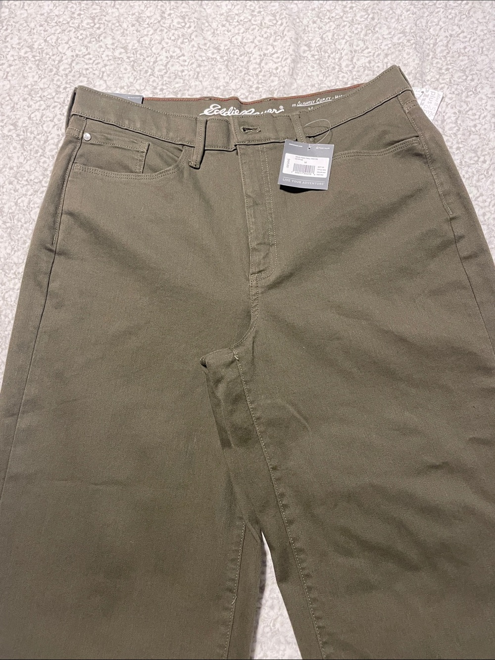 Eddie Bauer Olive Wide Leg Chino Pants